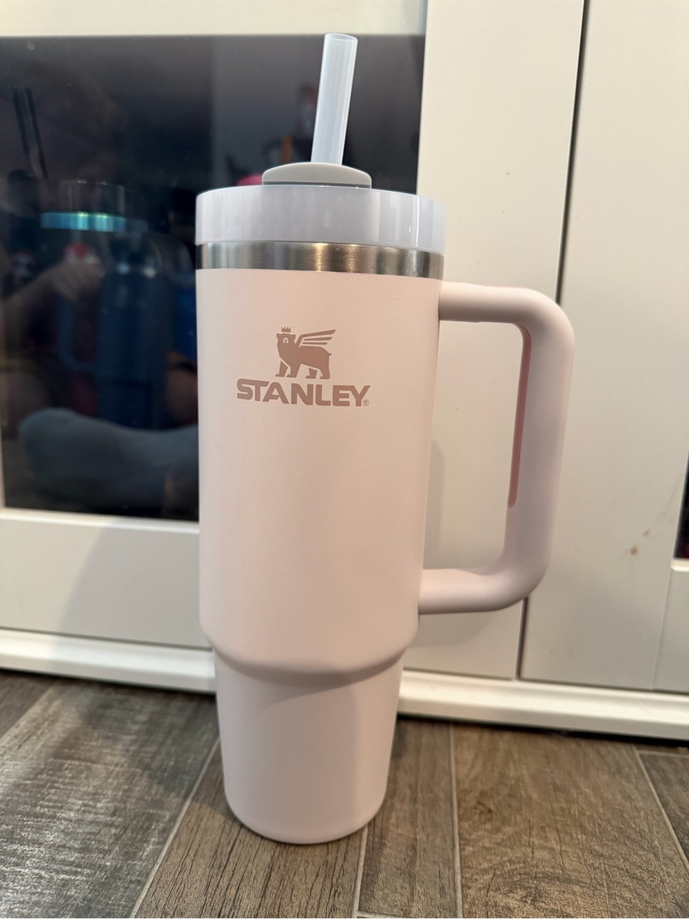 Stanley Light Pink Insulated Tumbler with Handle and Straw